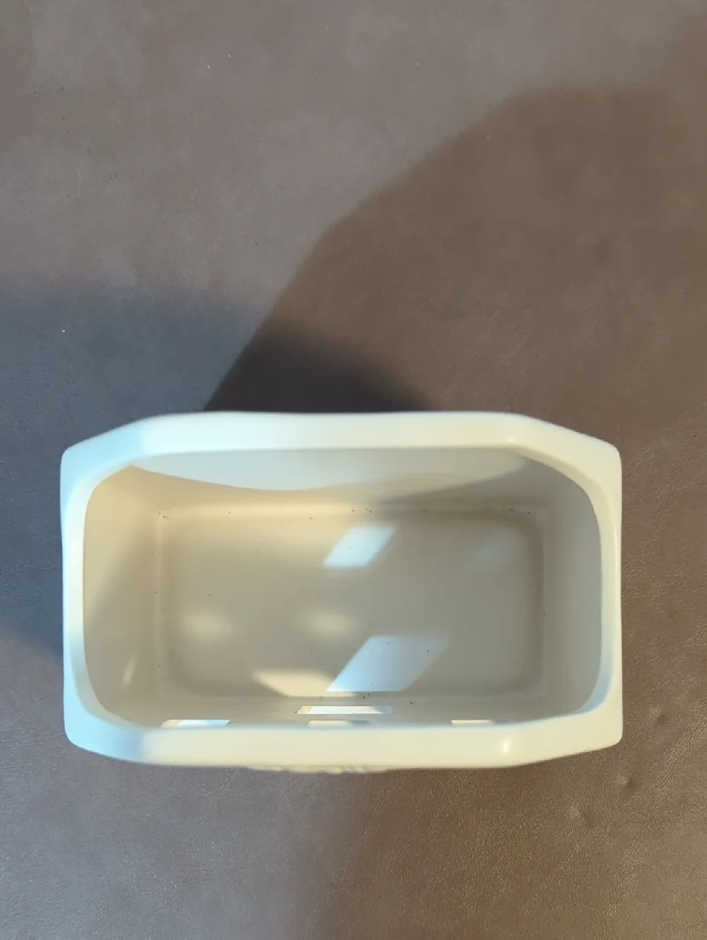 White And Tan Ceramic House Napkin Holder Kitchen Utensils Holder Winter Theme